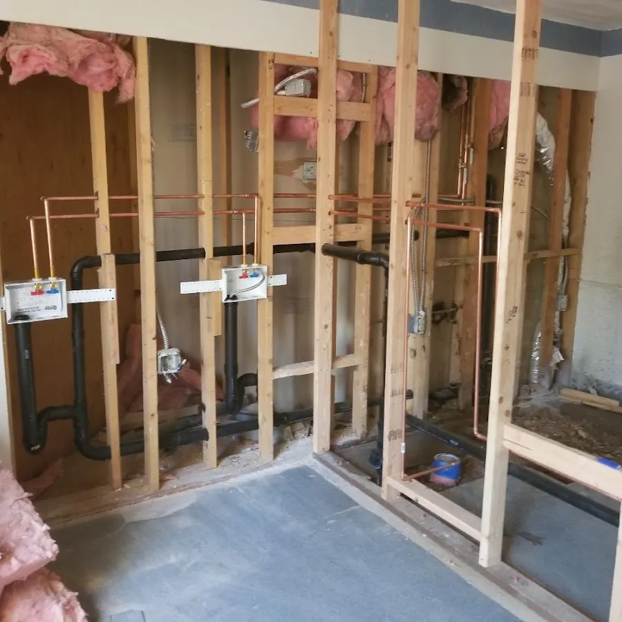 Copper pipe rough-in and plumbing installation in Leesylvania
